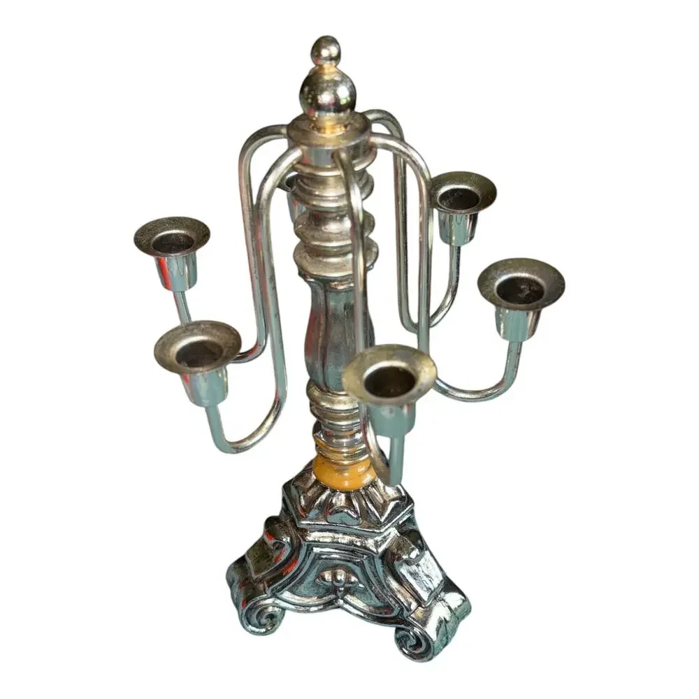 Vintage Rubel 6-Arm Baroque Revival Candelabra